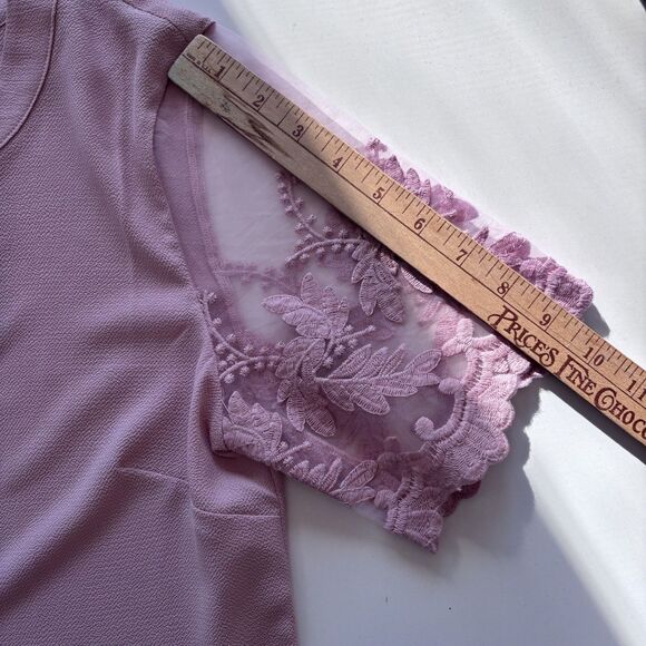NWT Lulus Lisa Marie Pink Embroidered Top S Lace Crochet Valentines Cottage Boho - Picture 5 of 9